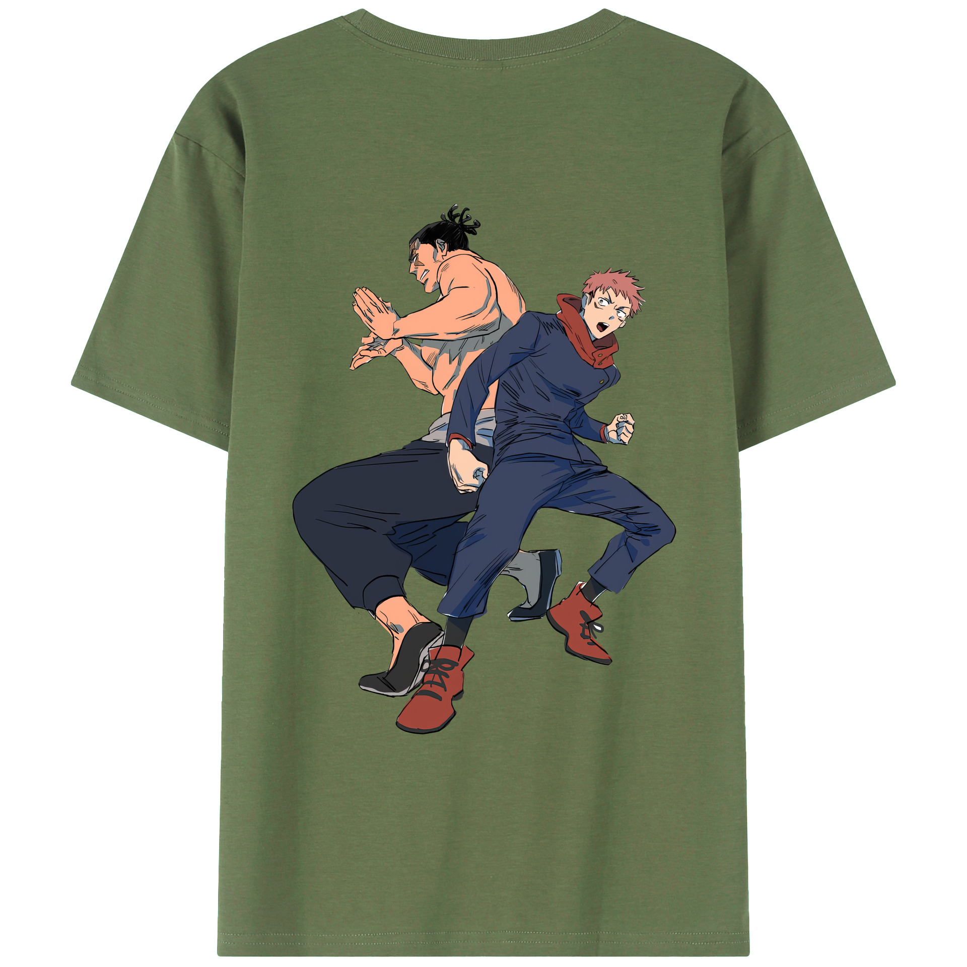 （画像用） 呪術廻戦 Jujutsu Kaisen 綿100％ メンズ半袖Tシャツ（バックプリント） 通気性